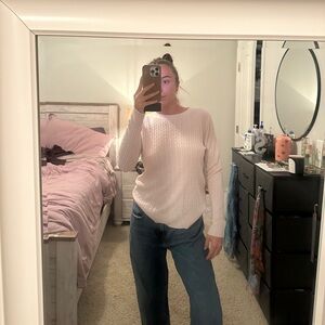 Light Pink Cable Knit Sweater